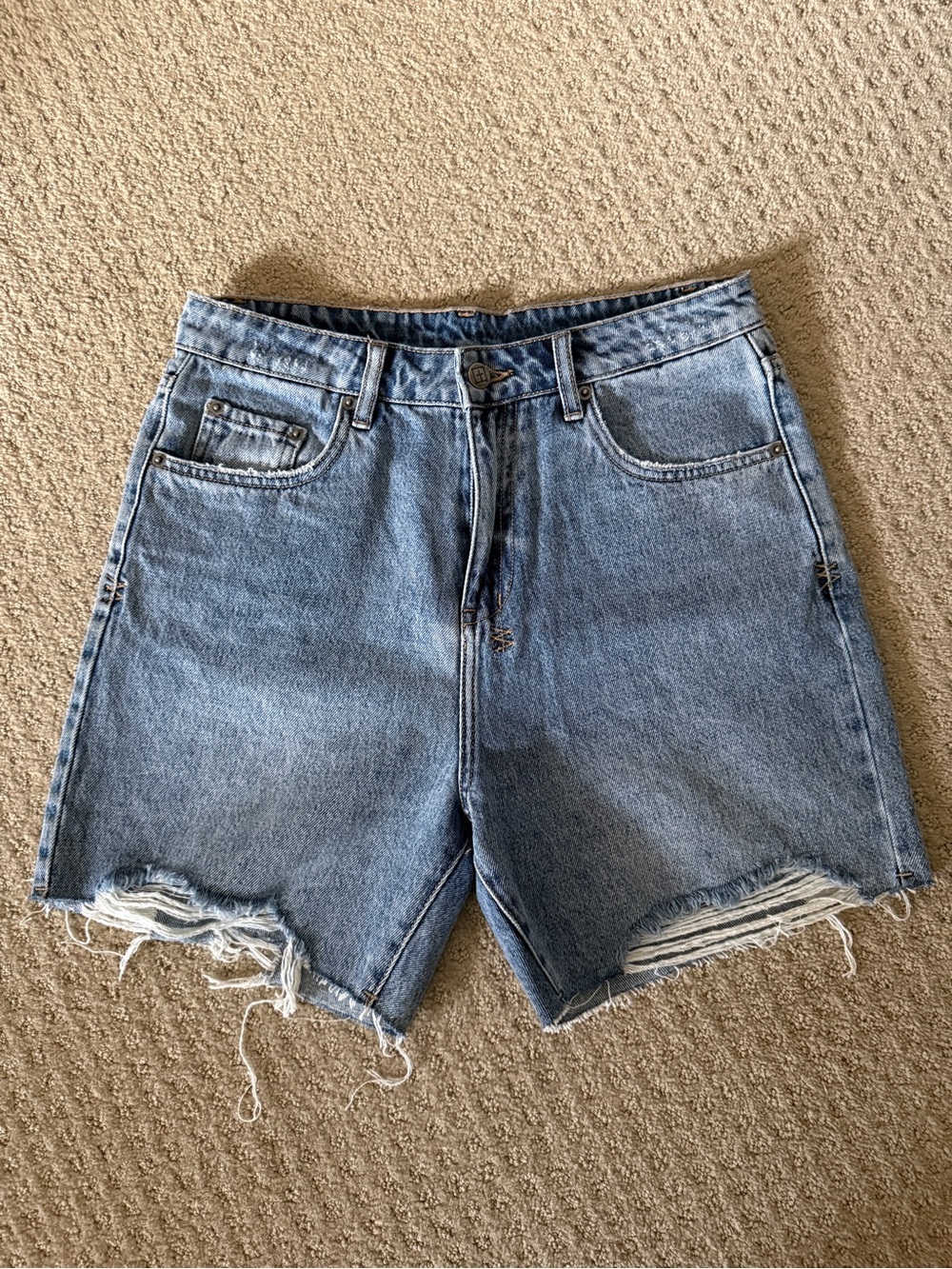 Ksubi Light Blue Distressed Denim Shorts 📘